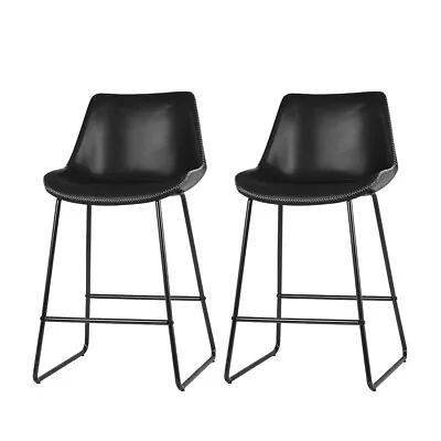$149.95 • Buy Artiss Bar Stools Kitchen Metal Bar Stool Dining Chairs PU Leather Black X2