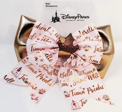 Disney Parks Minnie Mouse Princess Princesses Gold & Pink Hair Tie Bow NEW NWT • $10.10