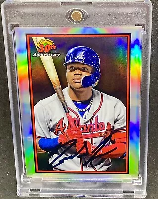 Ronald Acuna Jr. RARE REFRACTOR INVESTMENT CARD SSP BOWMAN CHROME BRAVE MVP MINT • $35.99