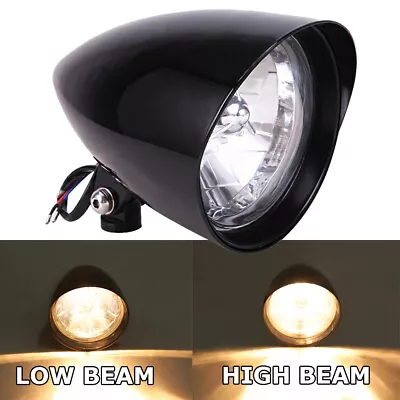 Bullet 5-3/4  Headlight Lamp For Harley Cruisers Bobber Chopper Dyna Custom Bike • $66.69