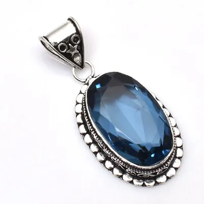 Beautiful Blue Topaz Gemstone Ethnic Handmade Pendant Jewelry Party Wear NP 162 • $4.99