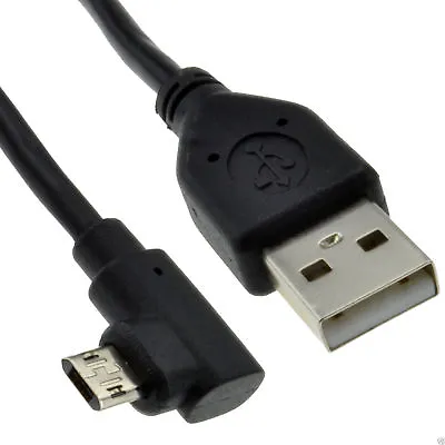 £2.14 • Buy USB 2.0 A To Double Sided RIGHT ANGLE MICRO B Cable  1m Lead BLACK