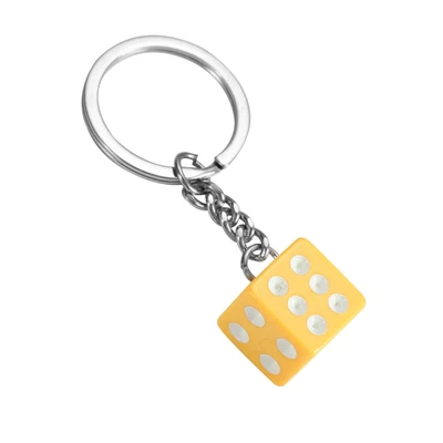 Dice Keyring Yellow Colourful Novelty Die Keychain • £3.45