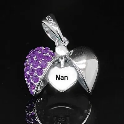 Nan Heart Charm Bead 925 Sterling Silver I Love You Gift For Nana Nanny • £14.99