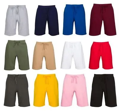 Men's Fleece Sweat Shorts Two Side Pockets Drawstring Solid Shorts • $22.49