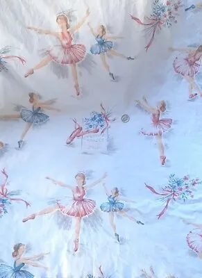 Vintage Large Scale BALLERINA FABRIC Luster Gleam S. C. Corp. 1 3/4 Yd. Cotton • $7.95