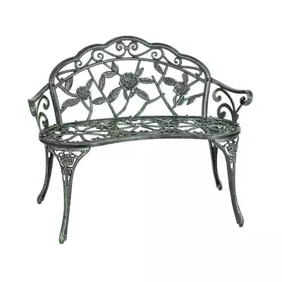 Unbranded Patio Park Bench 31.5 X39 X21.25  Premier Rose Garden Cast Aluminum • $141.98