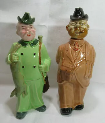  Made In Germany Two (2) Vintage Figurine Decanters 1 Hunter 1 Business Man • $20