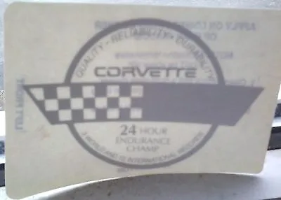 1991 (C4)  Corvette Rear Hatch  24 Hour Endurance Champion  Decal - Original GM • $17.50