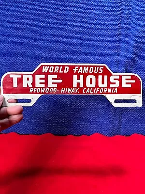 Vintage Metal License Plate Topper. AA-5.  *CALIFORNIA REDWOOD TREE HOUSE* • $10.48