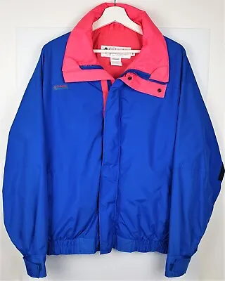 Vintage Mens Columbia Bugaboo Ski Jacket Winter Neon Blue Hot Pink Salmon Size M • $198