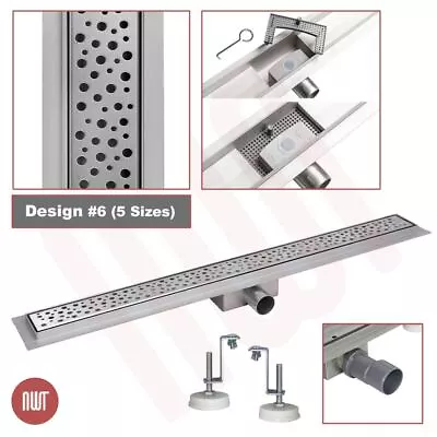 1000mm Linear Shower Drain Stainless Steel Wetroom Channel Gully (Design 6) • £91