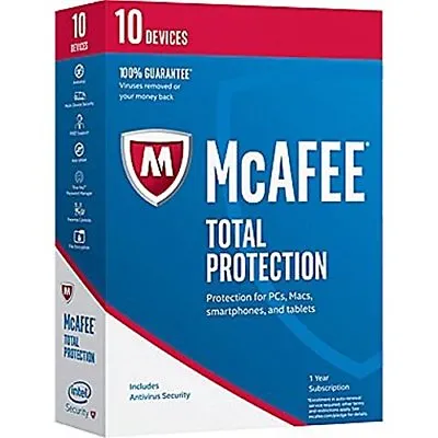 McAfee MTP17ESM0RAA Total Protection 2017 10 Devices • $39.99