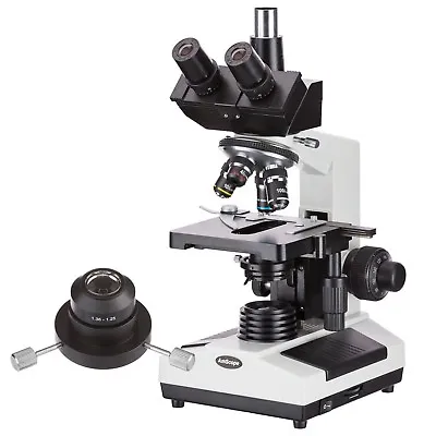 AmScope T390B-DKO Darkfield Trinocular Biological Compound Microscope 40X-2000X • $441.99