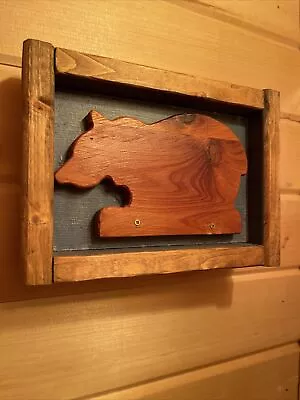 Handmade Wooden Craftsman Bear Wall Hangingcabin Decorrustic Boys Roombar • $11