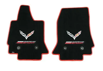 LLOYD Ultimat FLOOR MATS C7 & Grand Sport Logo RED BINDING 2014 To 2019 CORVETTE • $198.99