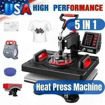 5 In 1 Swing Away Clamshell Printer Sublimation Heat Press Machines Transfer🌌 • $189.89