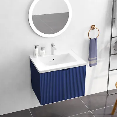 24  Bathroom Vanity With Sink Floating Wall Mounted Vanity Cabinet W/Doors • $250.99