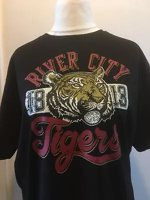 £16.91 • Buy Moon City Short Sleeve Tiger Print Cotton T Shirt Tee One Size BNWT Black
