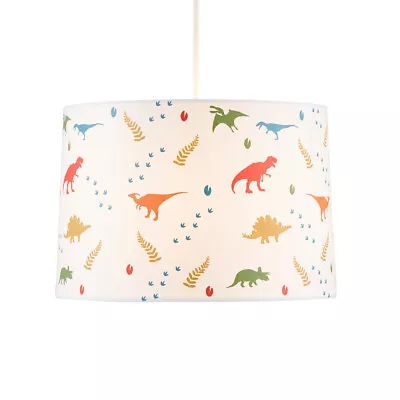 Litecraft Glow Light Shade Glow In The Dark Dinosaurs Easy Fit Lampshade - White • £19.99