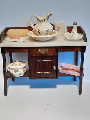 Dolls House Miniature 1:12 FINE Marble Top Bathroom Wash Stand  • £25