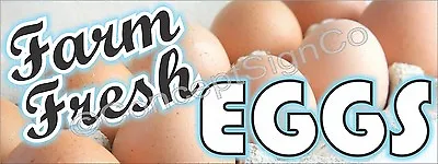 3'x8' FARM FRESH EGGS BANNER Outdoor Sign LARGE Farmers Market Stand Chickens • $68.49