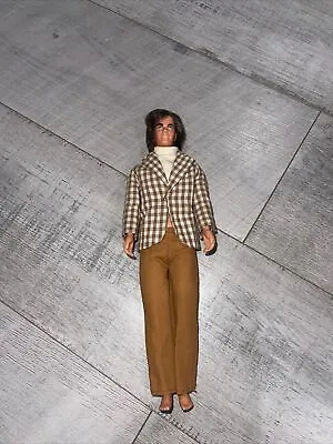 Vtg 1968 “Mod Hair” Ken Barbie Doll In Turtle Neck Plaid Jacket  & Tan Pants  • $40
