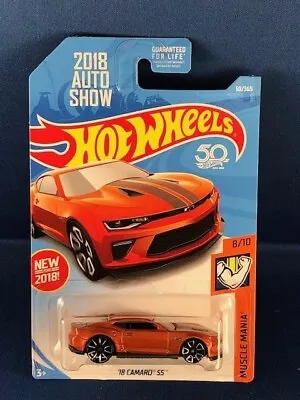 Hot Wheels 2018 Auto Show Exclusive Card'18 Camaro Ss Orange Chevy Muscle Car • $3.95