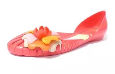 MISSONI Pink Cutout Multi Color Flower Round Toe D'Orsay Jelly Rubber Flats 38 • $30