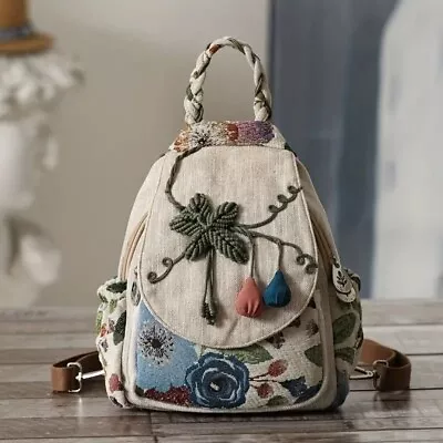 Vintage Ethnic Style Backpack Retro Bohemian Travel Daypack Women's Casual Bag • $45.95