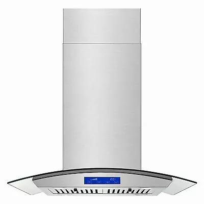 30  Island Mount Kitchen Range Hood Stainless Steel Tempered Glass Touch Control • $285.99