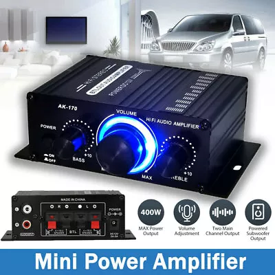 12V 40W HiFi Power Amplifier Mini Audio Digital Stereo FM AMP UK • £0.01