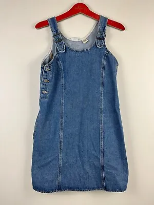 Levi's Alyssa Denim Jumper Dress Medium Wash Blue Standard Fit - Size Small • £24.99