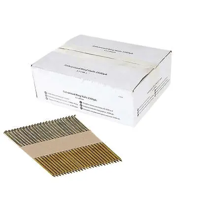 Galvanised Ring Nails 3.1 X 90mm Air Framing Nailer Gun Collated Outdoor 50PC • £6.29