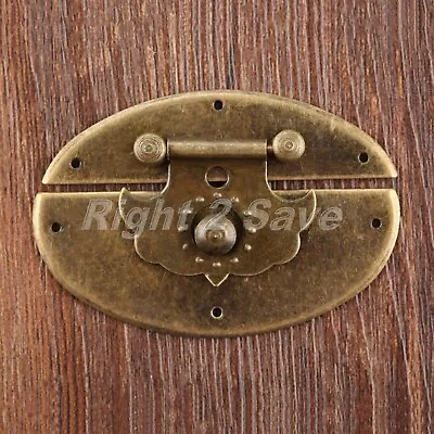 $4.83 • Buy Retro Round Wooden Case Chest Jewelry Box Latch Hasp Lock Clasp Latches Hardware