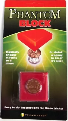 PHANTOM PENNY TO DIME MAGIC TRICK & Mini Shrinking Beginner Pocket Set Block Toy • $9.89