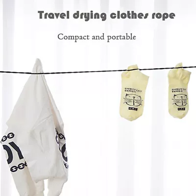 £3.13 • Buy 1pc 2.5M Travel Clothesline Outdoor Camping Non-Slip Clothes Line Suction CuNH