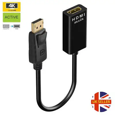 4K Display Port DP To HDMI Female Cable Adapter Converter DisplayPort For HD TV • £4.95