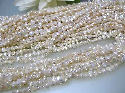 Vintage 3.5-4 X 5-6.5 Mm Rice Crispy Japan Freshwater Pearl Loose Strand *Rare* • $11.99