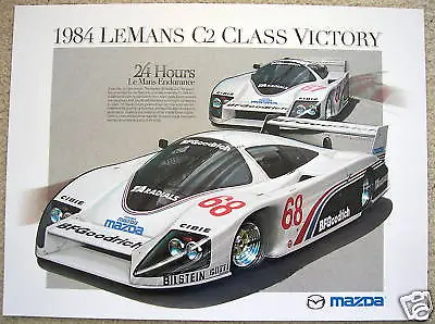 Mazda Official Le Mans 24 Hours Racecar Class Victory Poster 1984. • $39.95