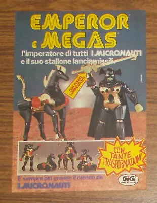 Vintage 1982 Mego MICRONAUTS Emperor & Megas Print Ad Advert Italian • £4.79