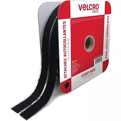 VELCRO Brand - Sticky Back Tape Bulk Roll | 50 Ft X 3/4 In | Black | Cut Hook • $83.99