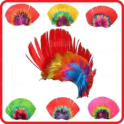 1970's 1980's Funky Punk Rocker Mohawk Mohican Style Rainbow Wig-party-costume • $7.77