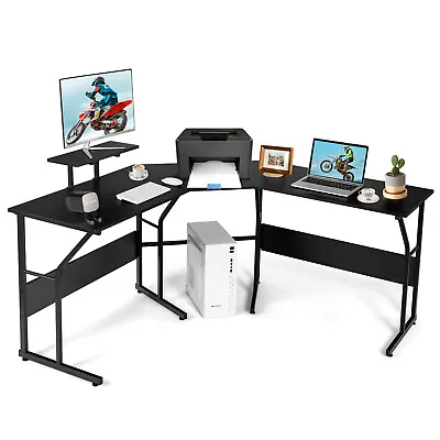 $174.90 • Buy L-Shape Computer Corner Desk Reversible Workstation Laptop PC Study Office Table