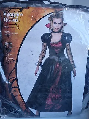 Ladies Wicked Vampire Queen Costume Halloween Womens Fancy Dress Outfit • £13.99