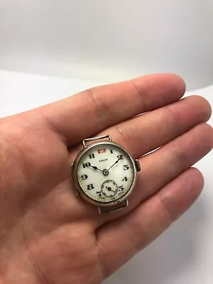 Delia/elia Solid Silver Military/trench Style Wristwatch Glasgow 1921 26.5mm • £29.99