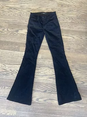 J Brand Black Flared Velvet Martini Jeans Women's Pants Size 26 Bell • $25