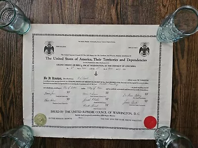 1967 Masonic Temple Charter Certificate • $99