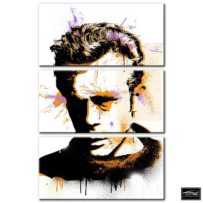 Iconic Celebrities James Dean BOX FRAMED CANVAS ART Picture HDR 280gsm • £24.99