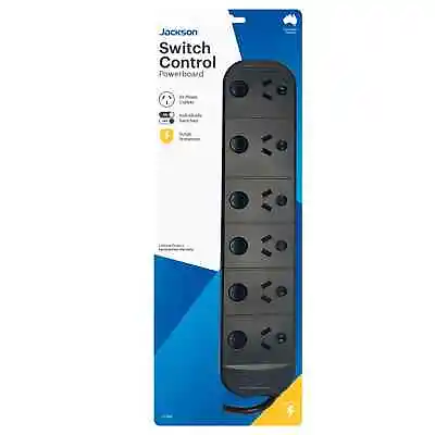 Jackson 6 Way Outlet Surge Protected Individually Switched Power Board PT1816 • $38.88